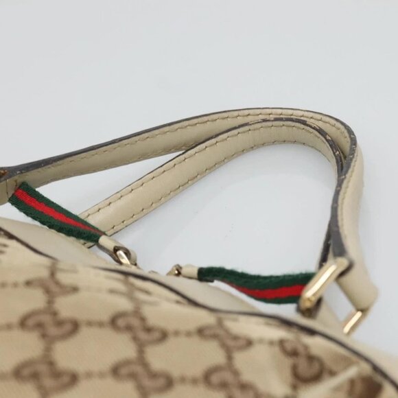 GUCCI GG Canvas Web Sherry Line Hand Bag 2way Beige Gold 269894 Auth BA2226 - Picture 9 of 16